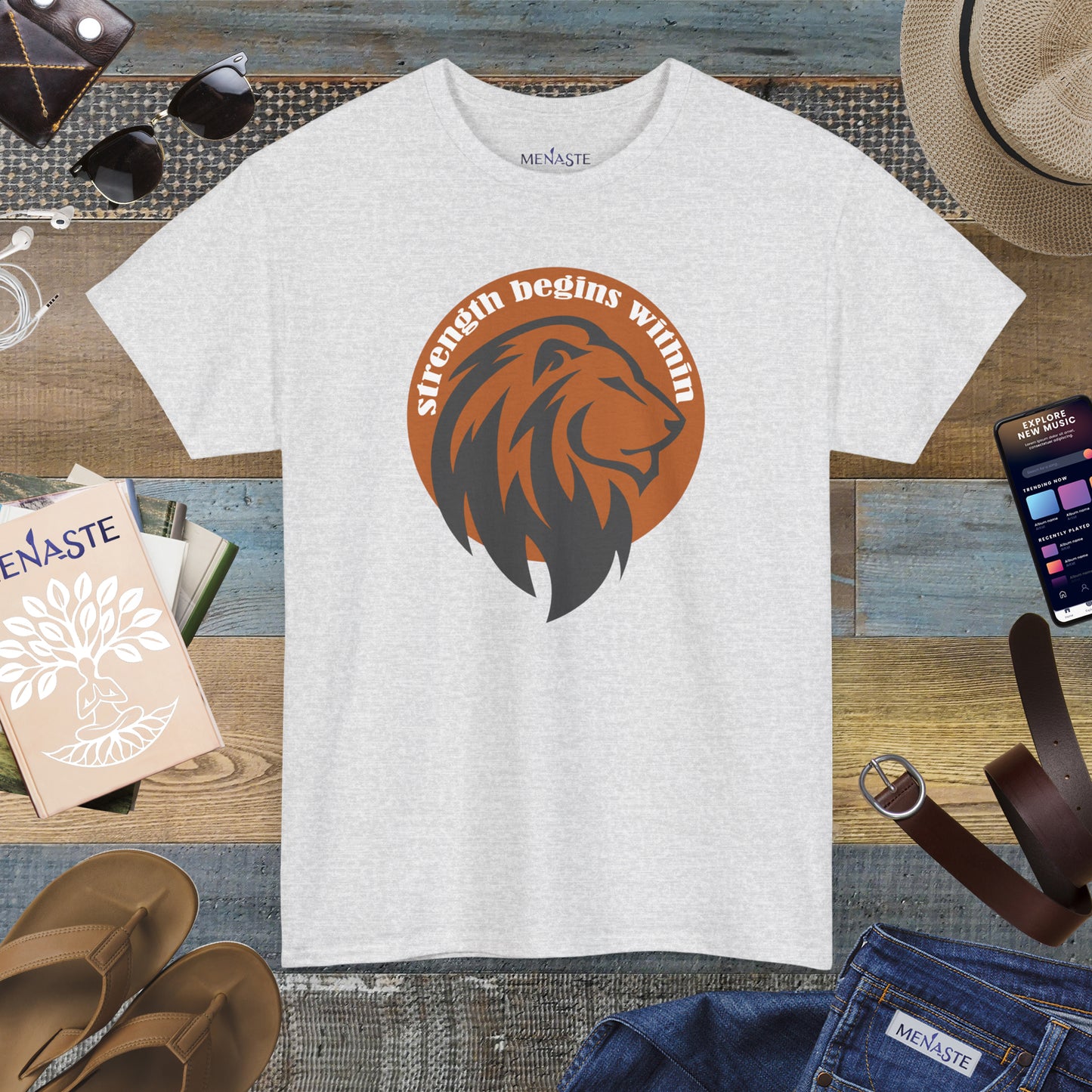 🔥🦁 “Strength Begins Within” — Menaste Lion Sigil Tee