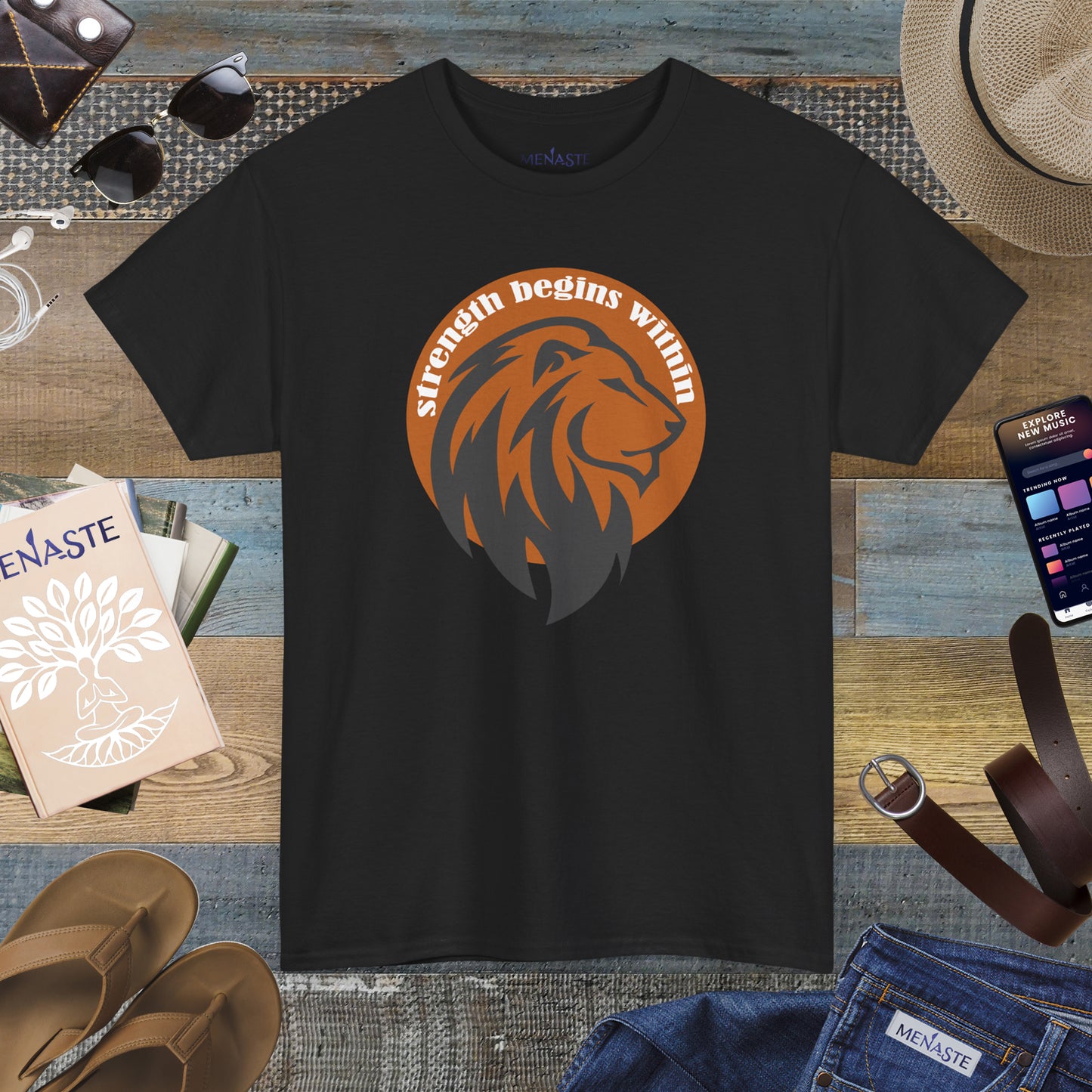 🔥🦁 “Strength Begins Within” — Menaste Lion Sigil Tee