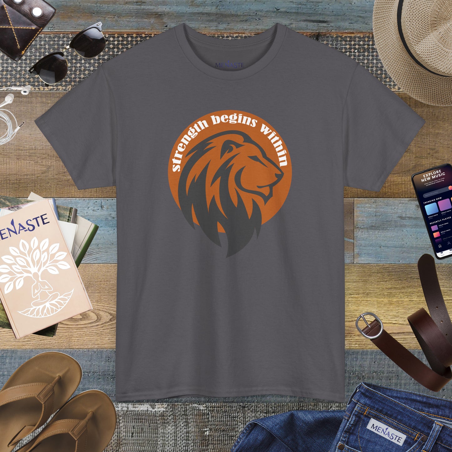🔥🦁 “Strength Begins Within” — Menaste Lion Sigil Tee