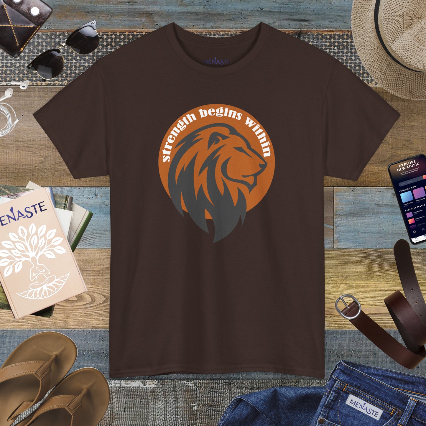 🔥🦁 “Strength Begins Within” — Menaste Lion Sigil Tee