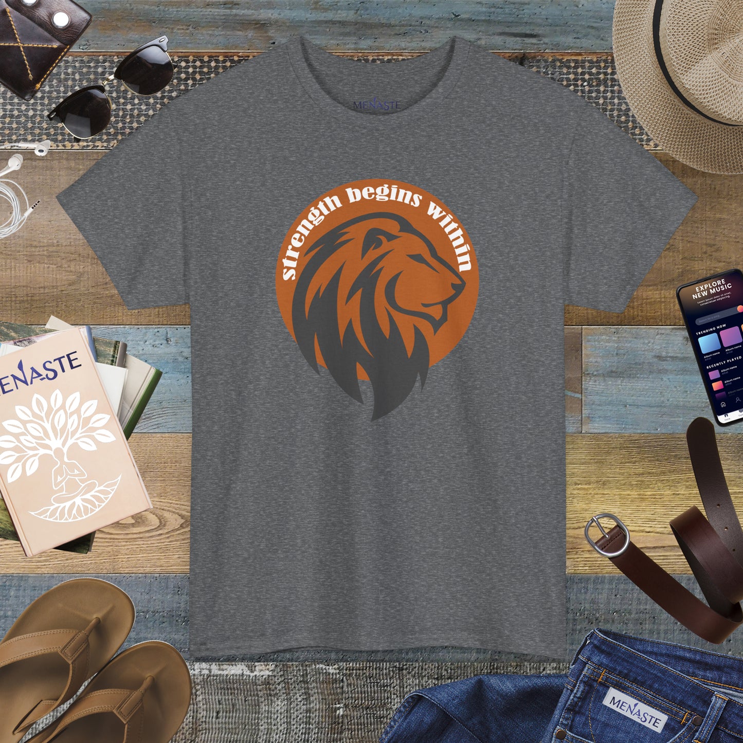 🔥🦁 “Strength Begins Within” — Menaste Lion Sigil Tee