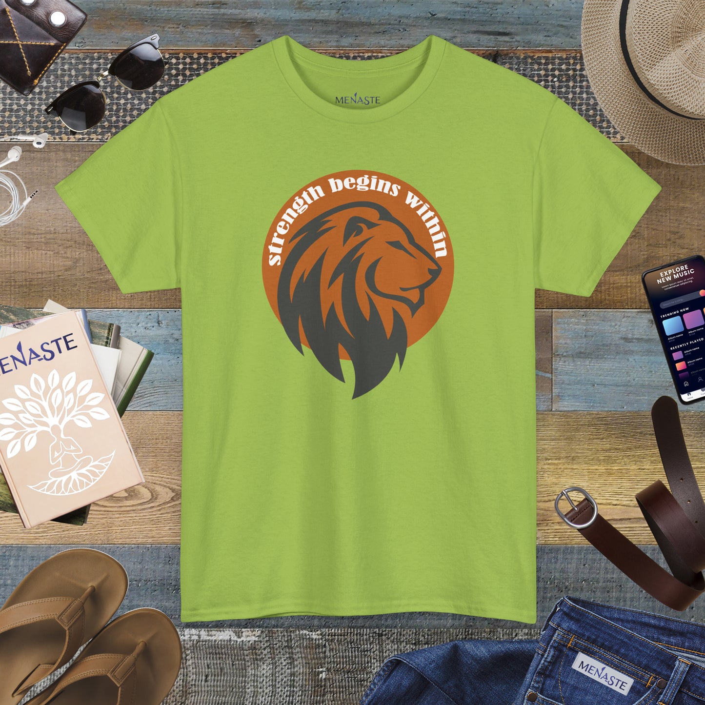 🔥🦁 “Strength Begins Within” — Menaste Lion Sigil Tee