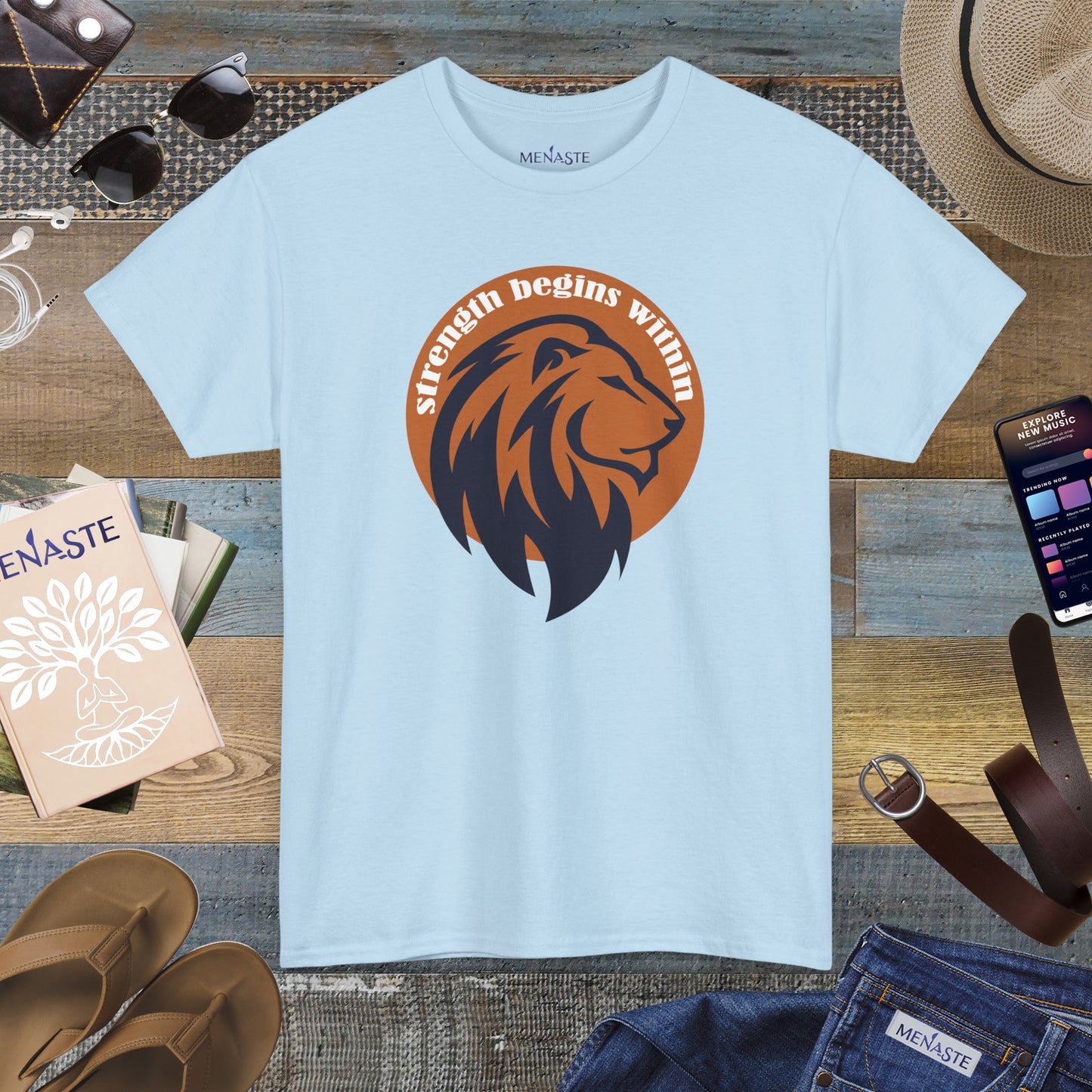 🔥🦁 “Strength Begins Within” — Menaste Lion Sigil Tee