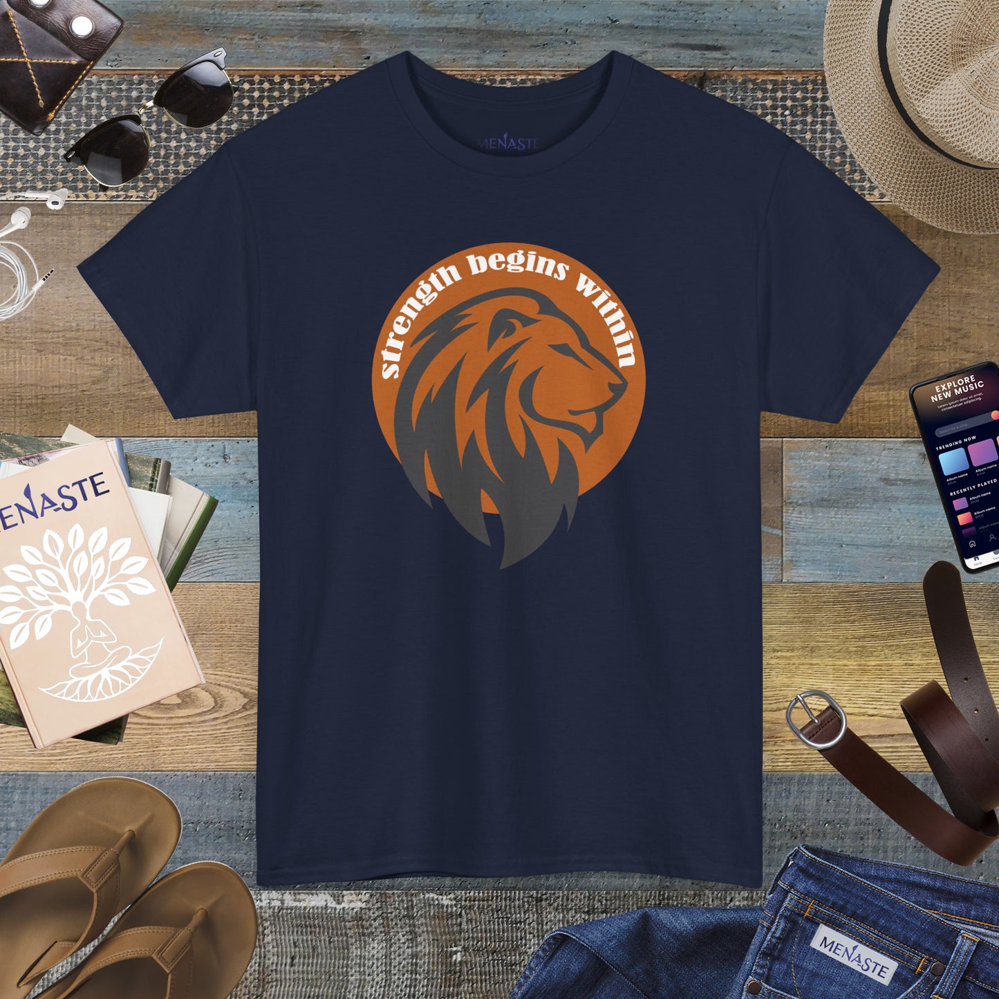 🔥🦁 “Strength Begins Within” — Menaste Lion Sigil Tee