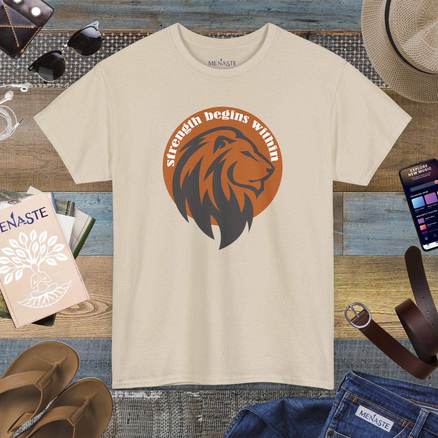 🔥🦁 “Strength Begins Within” — Menaste Lion Sigil Tee