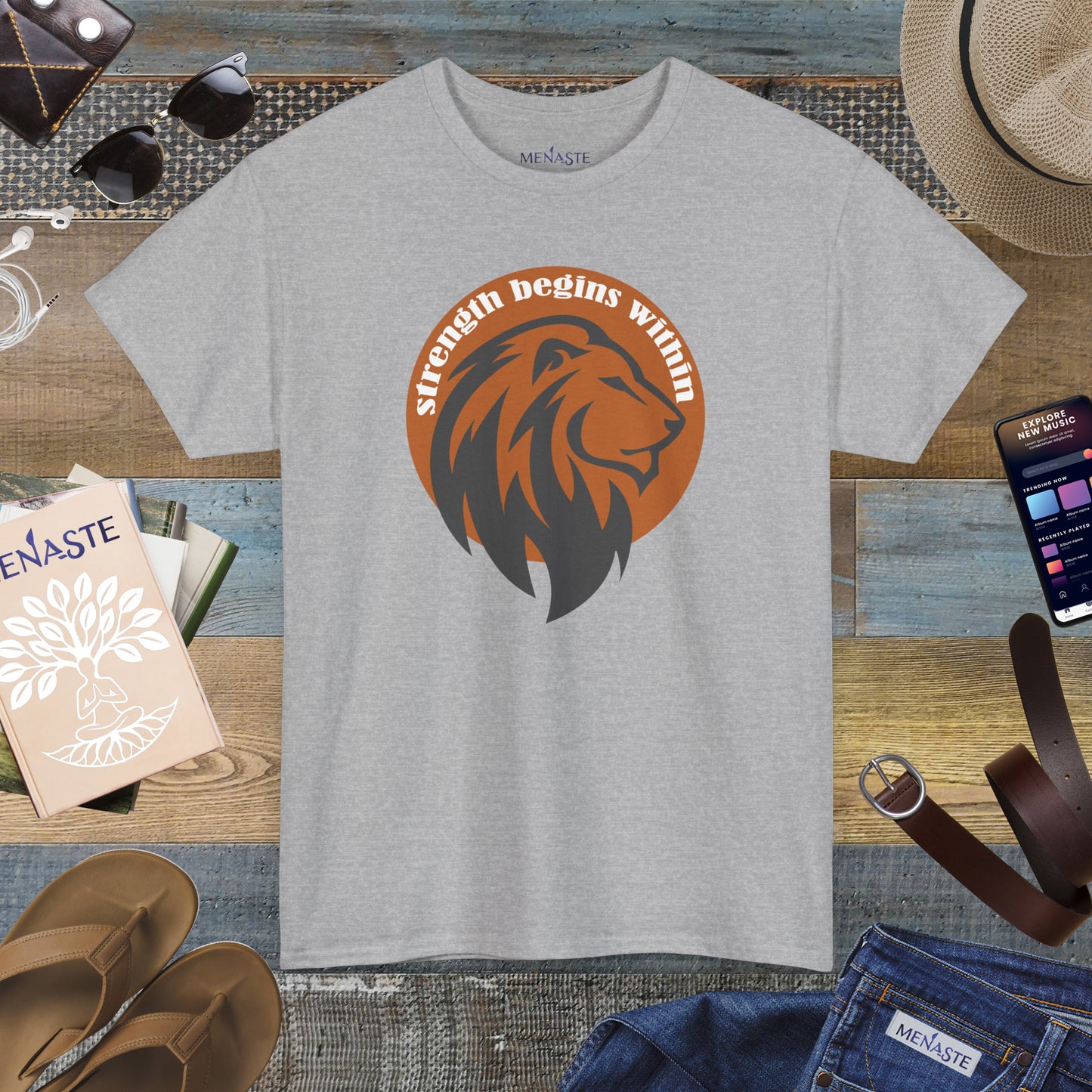 🔥🦁 “Strength Begins Within” — Menaste Lion Sigil Tee
