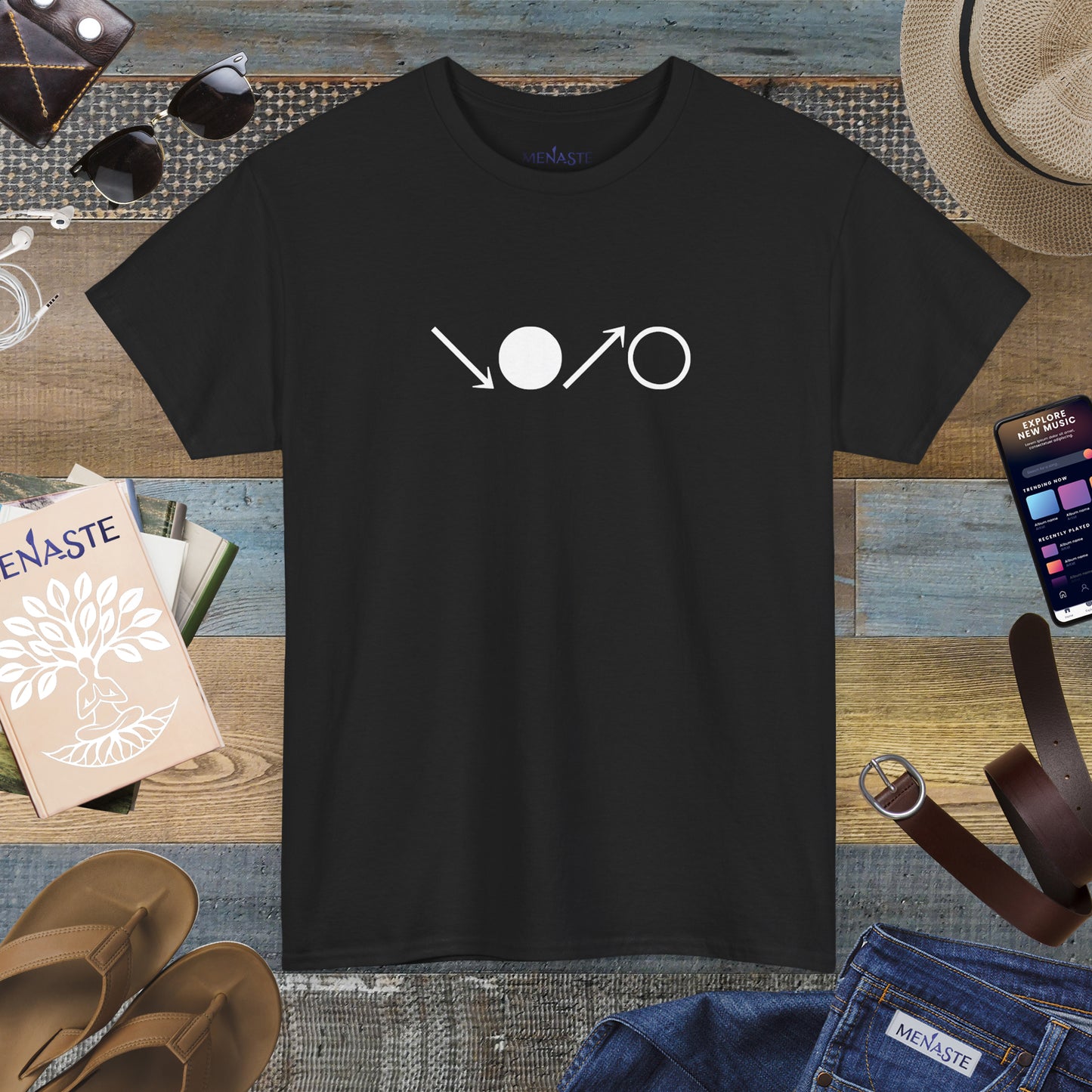 ↘•↗○ The Breath Cycle — Menaste™ Presence T-Shirt