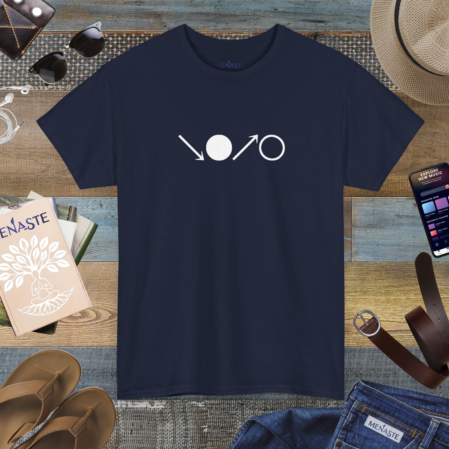 ↘•↗○ The Breath Cycle — Menaste™ Presence T-Shirt