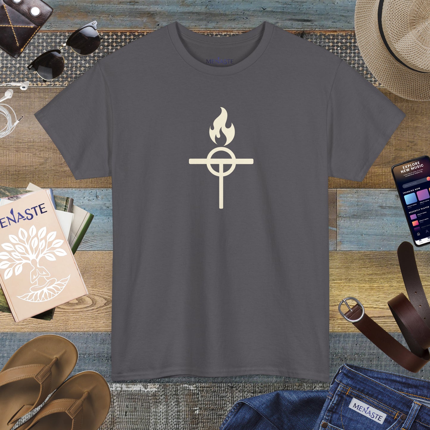 ⚔️ The Warrior Monk Sigil — Menaste Monastic T-Shirt