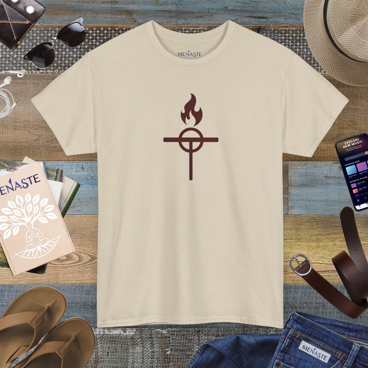 ⚔️ The Warrior Monk Sigil — Menaste Monastic T-Shirt