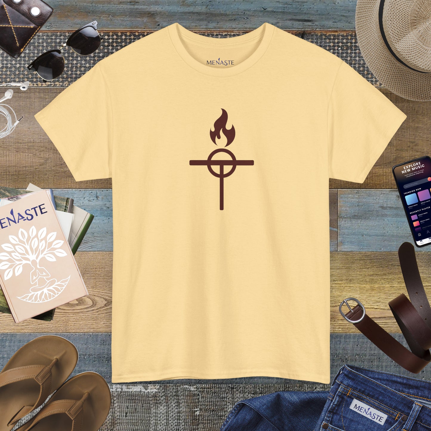 ⚔️ The Warrior Monk Sigil — Menaste Monastic T-Shirt