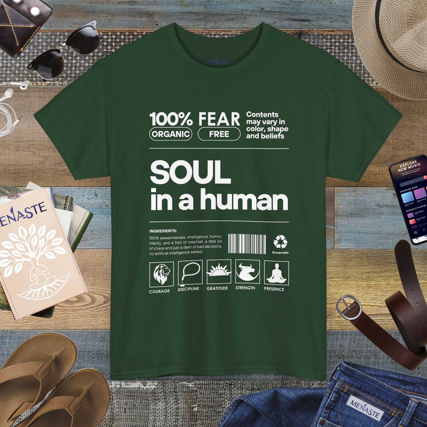 🜂 SOUL IN A HUMAN — The Human Blueprint Tee (Menaste Edition)