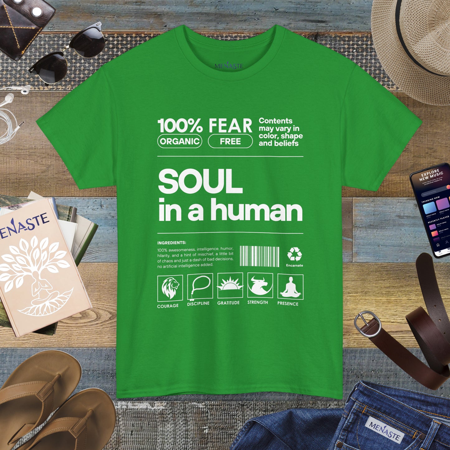 🜂 SOUL IN A HUMAN — The Human Blueprint Tee (Menaste Edition)