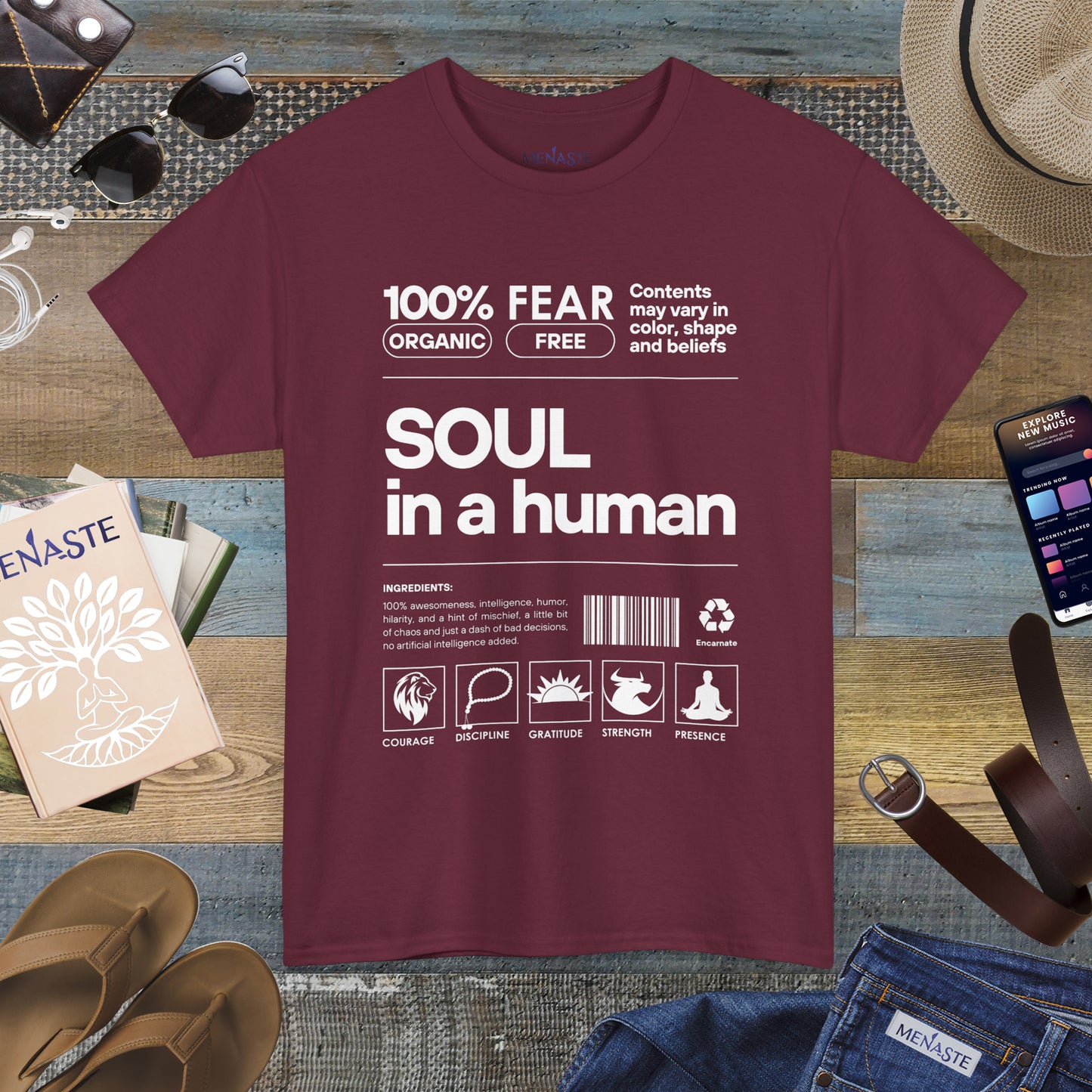 🜂 SOUL IN A HUMAN — The Human Blueprint Tee (Menaste Edition)