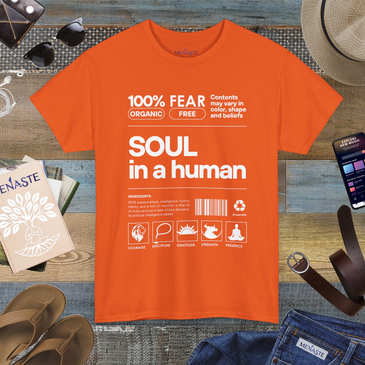 🜂 SOUL IN A HUMAN — The Human Blueprint Tee (Menaste Edition)