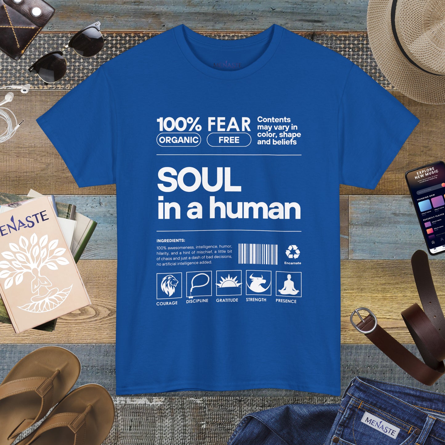 🜂 SOUL IN A HUMAN — The Human Blueprint Tee (Menaste Edition)