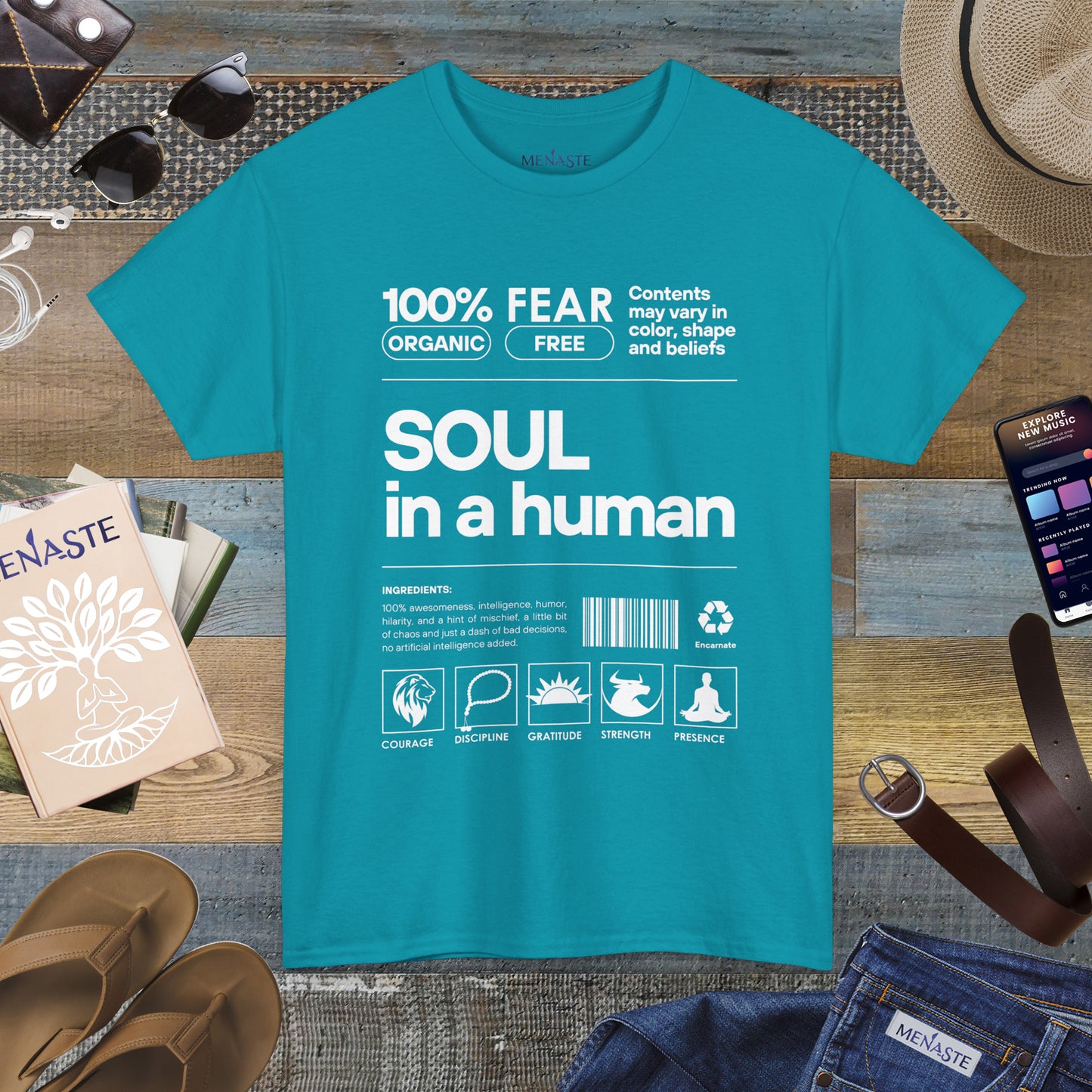 🜂 SOUL IN A HUMAN — The Human Blueprint Tee (Menaste Edition)