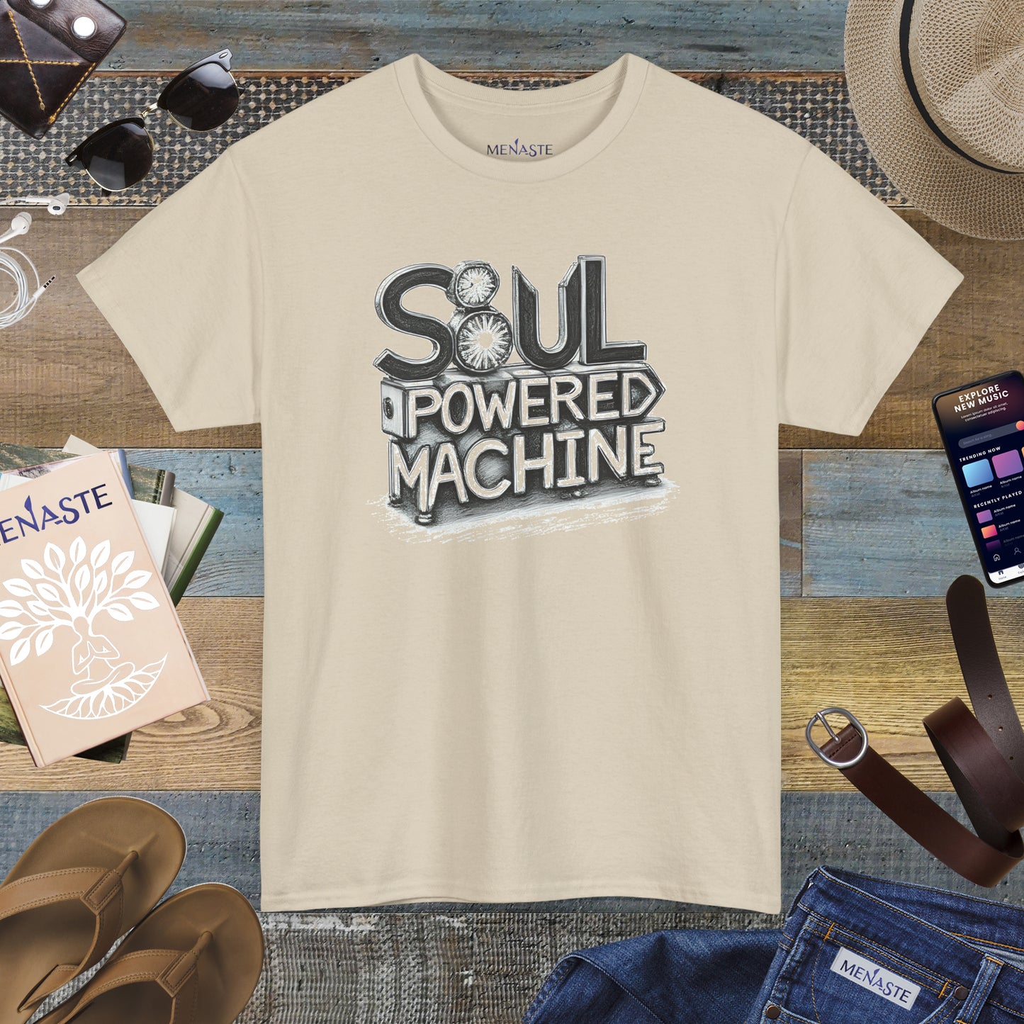 ⚙️ Menaste “Soul Powered Machine” Tee