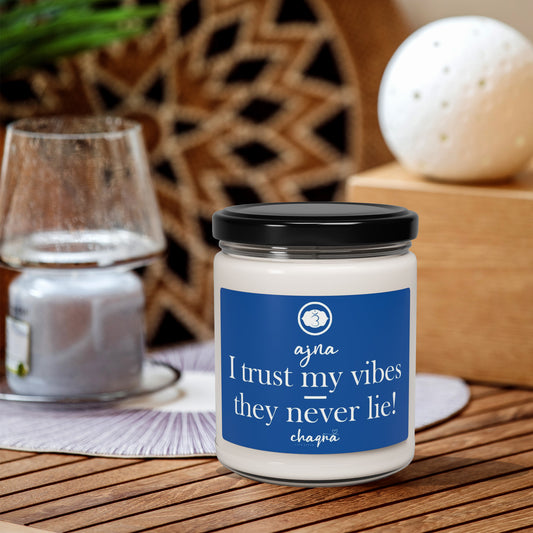 Ajna CHAQRA Affirmation Candle 9oz. - "I trust my vibes—they never lie!" - Scented Soy Candle
