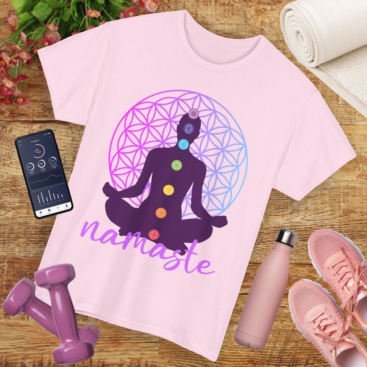 Namaste Within - Chakra Alignment Heavy Cotton Tee - Spiritual Meditation Shirt
