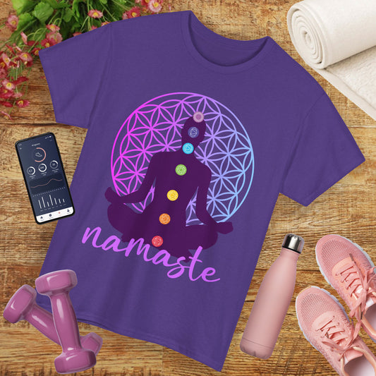 Namaste Within - Chakra Alignment Heavy Cotton Tee - Spiritual Meditation Shirt