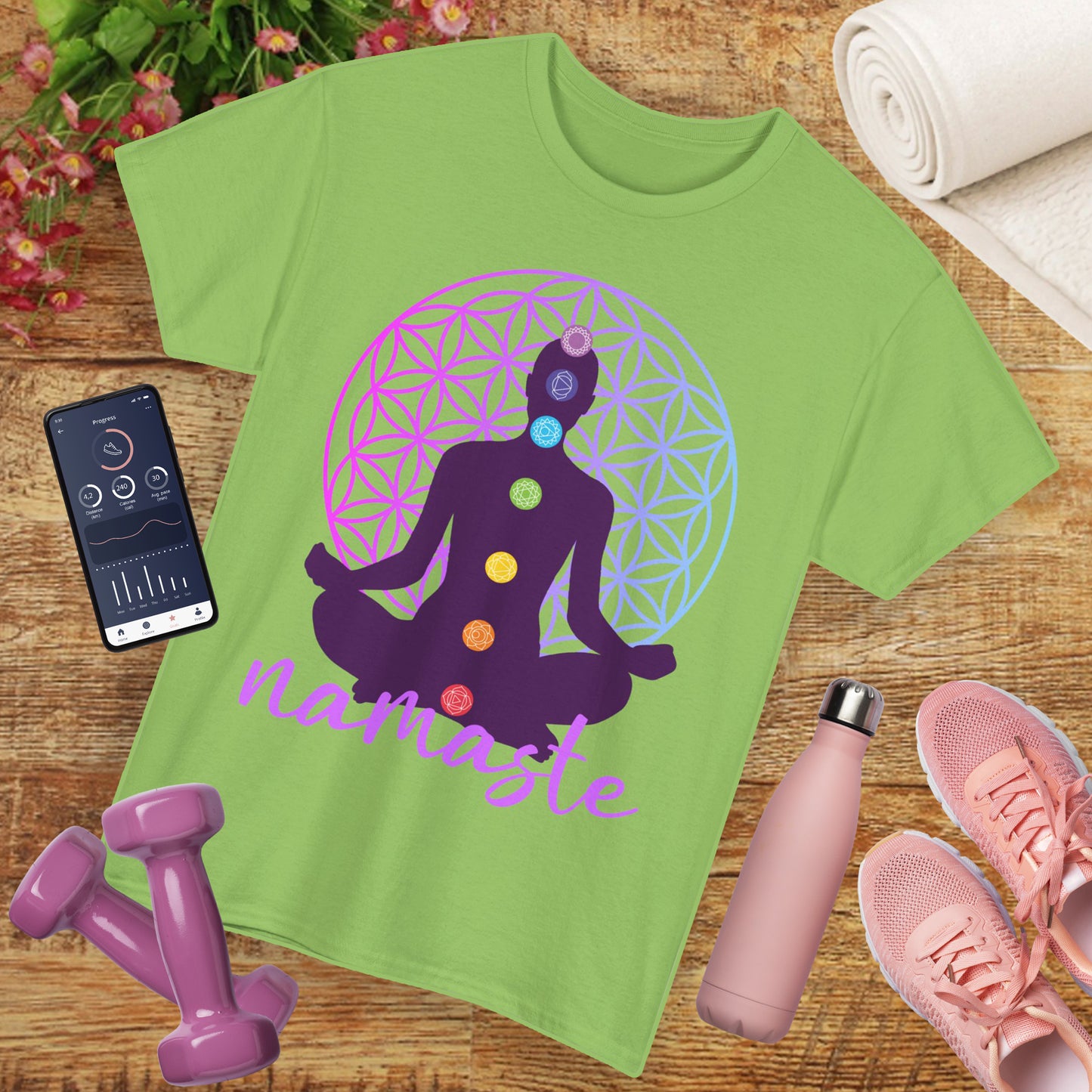 Namaste Within - Chakra Alignment Heavy Cotton Tee - Spiritual Meditation Shirt