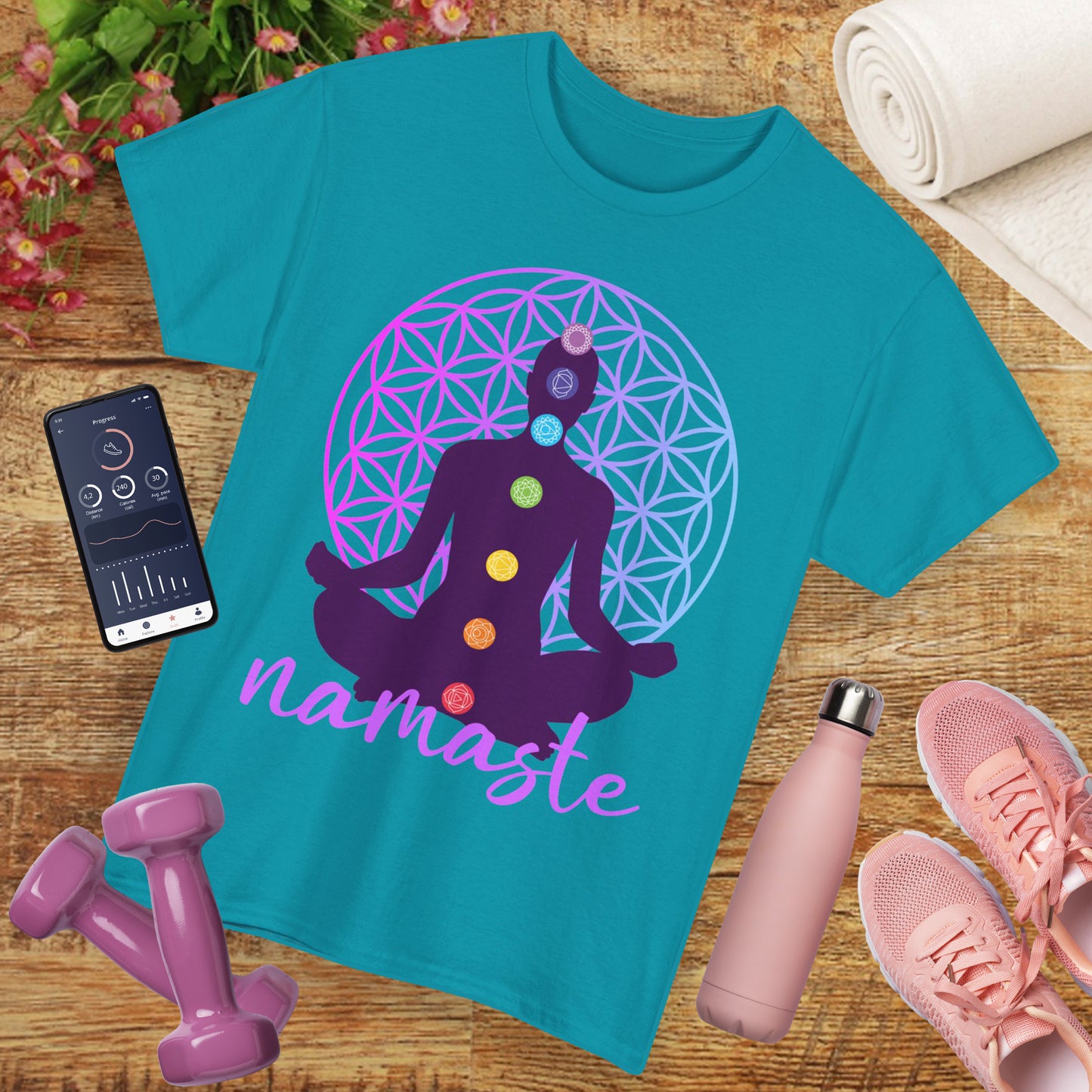 Namaste Within - Chakra Alignment Heavy Cotton Tee - Spiritual Meditation Shirt
