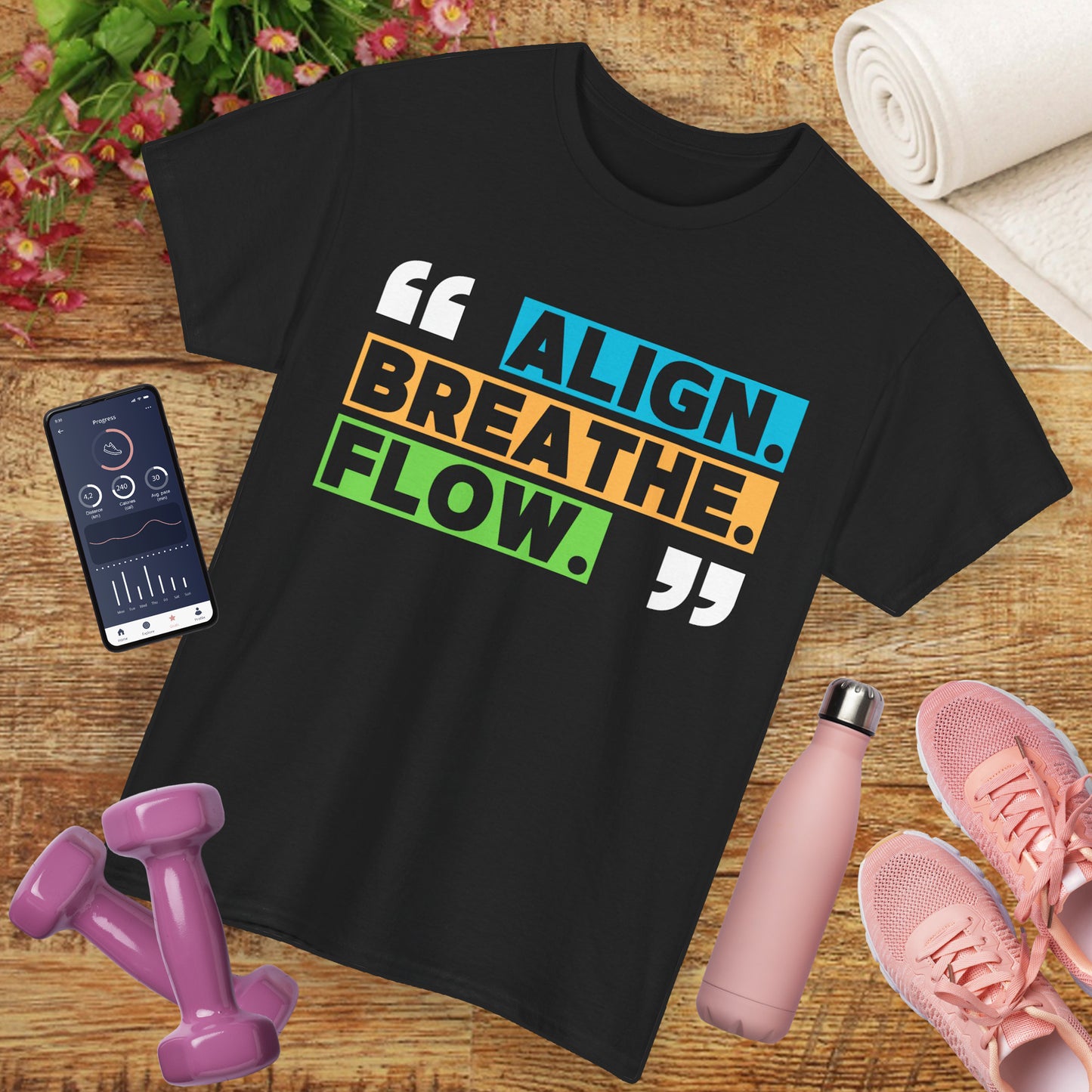 Align • Breathe • Flow - Motivating Vibe Heavy Cotton Tee