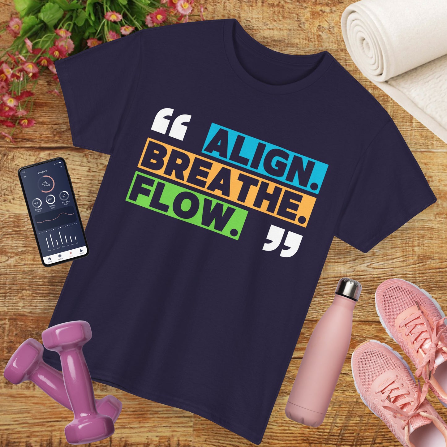 Align • Breathe • Flow - Motivating Vibe Heavy Cotton Tee
