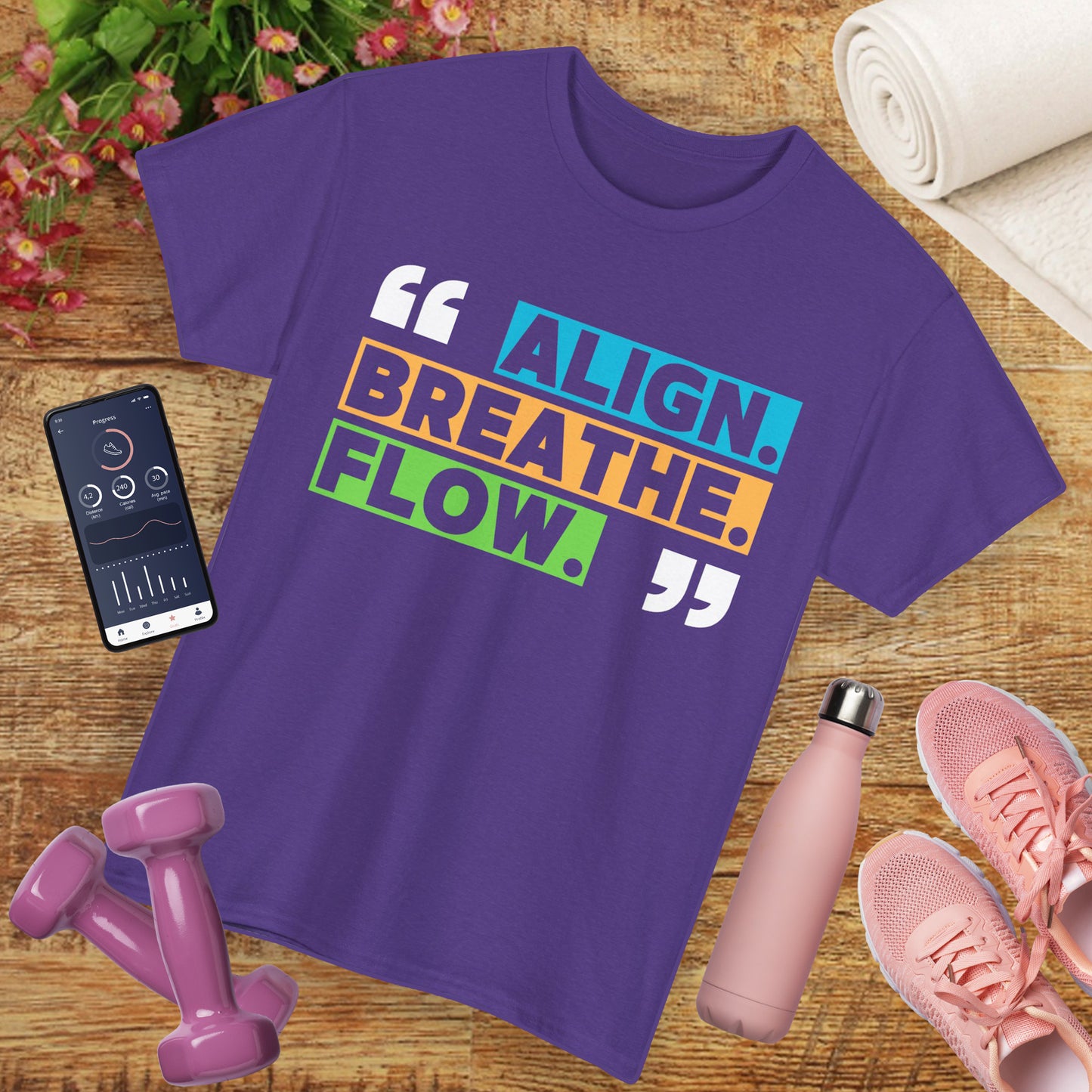 Align • Breathe • Flow - Motivating Vibe Heavy Cotton Tee