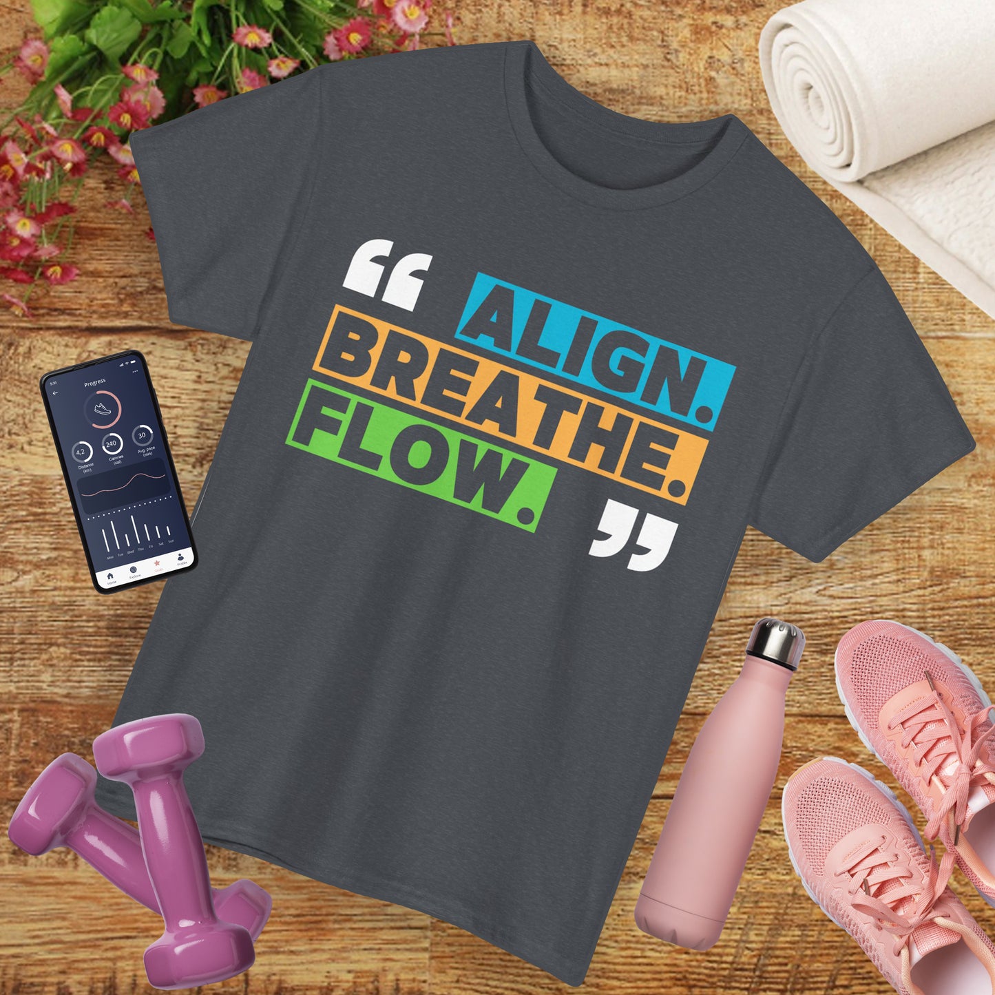 Align • Breathe • Flow - Motivating Vibe Heavy Cotton Tee