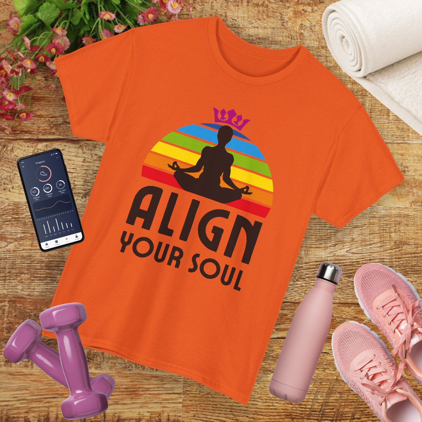 "Align Your Soul" Chakra Heavy Cotton Tee - Radiate from Root to Crown