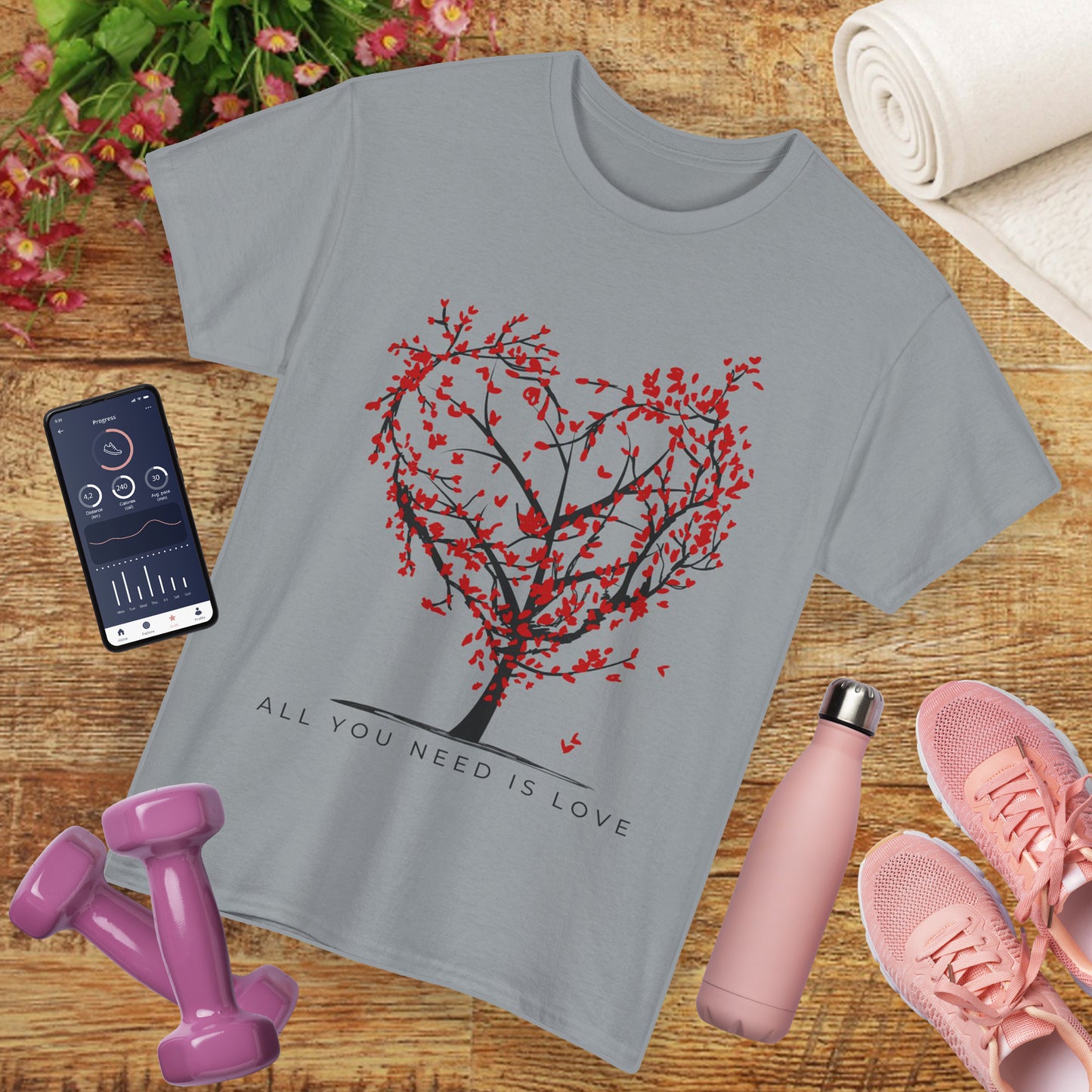 Rooted in Love - “All You Need is Love” - Love Tree Heavy Cotton Tee