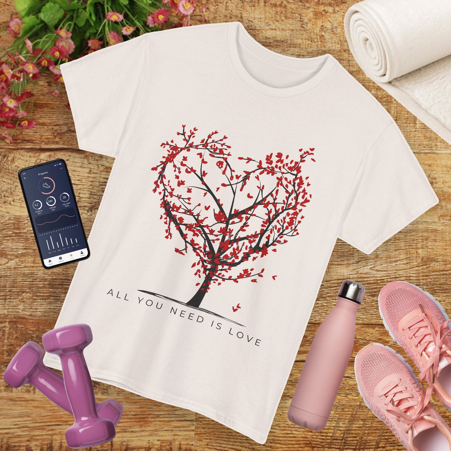 Rooted in Love - “All You Need is Love” - Love Tree Heavy Cotton Tee