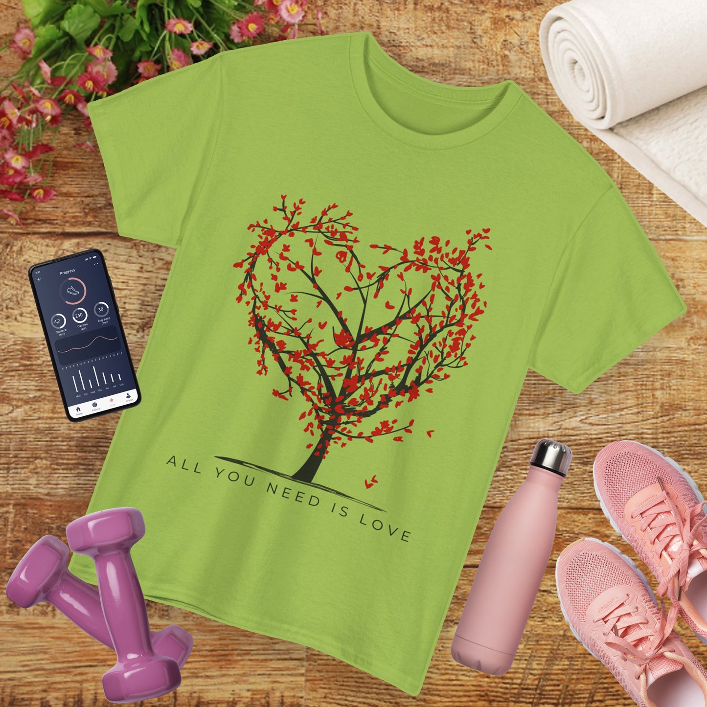 Rooted in Love - “All You Need is Love” - Love Tree Heavy Cotton Tee