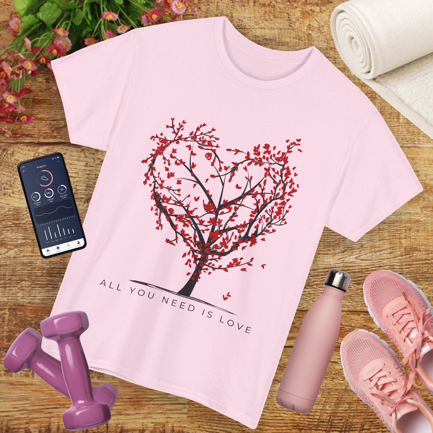 Rooted in Love - “All You Need is Love” - Love Tree Heavy Cotton Tee