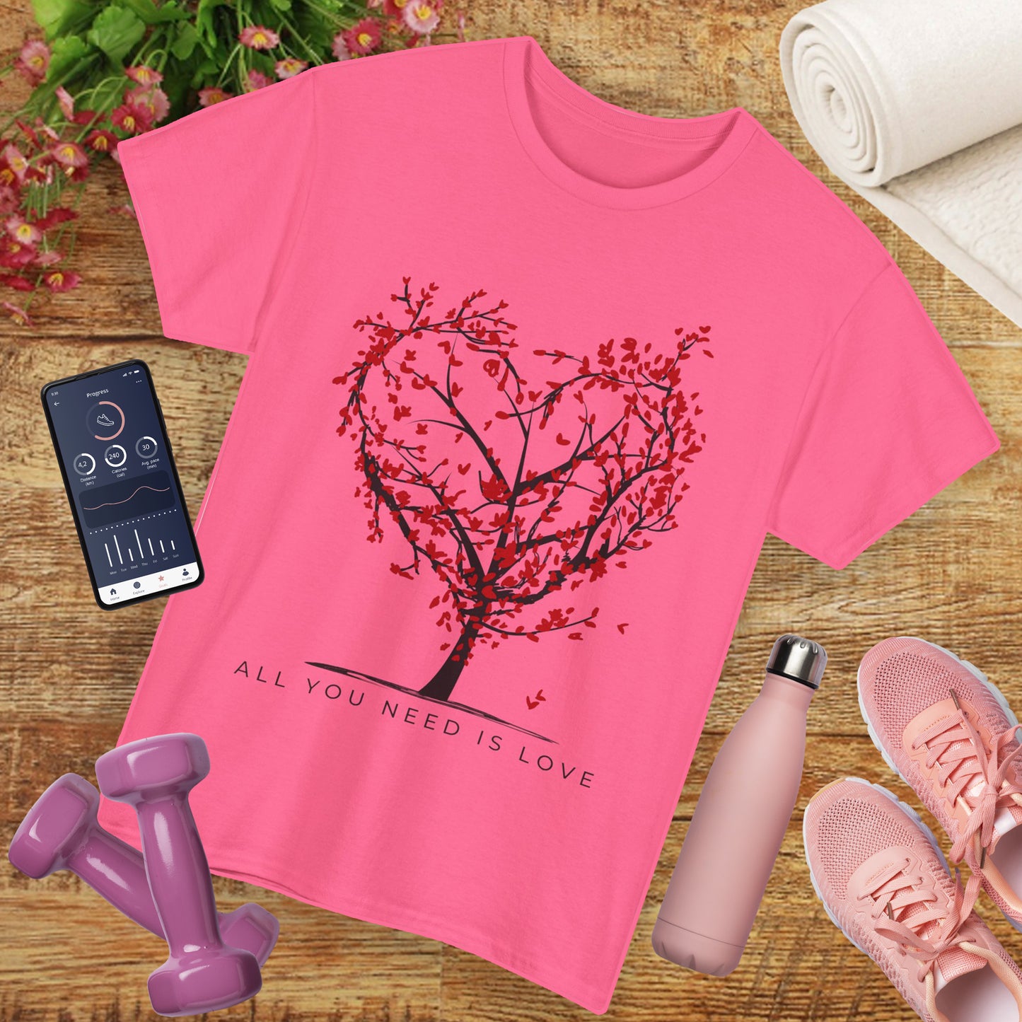 Rooted in Love - “All You Need is Love” - Love Tree Heavy Cotton Tee