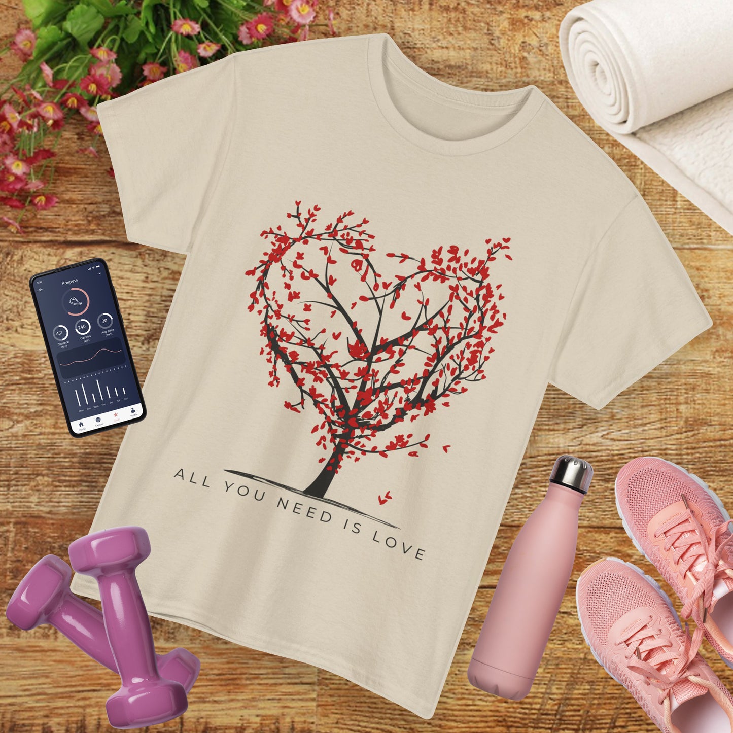 Rooted in Love - “All You Need is Love” - Love Tree Heavy Cotton Tee