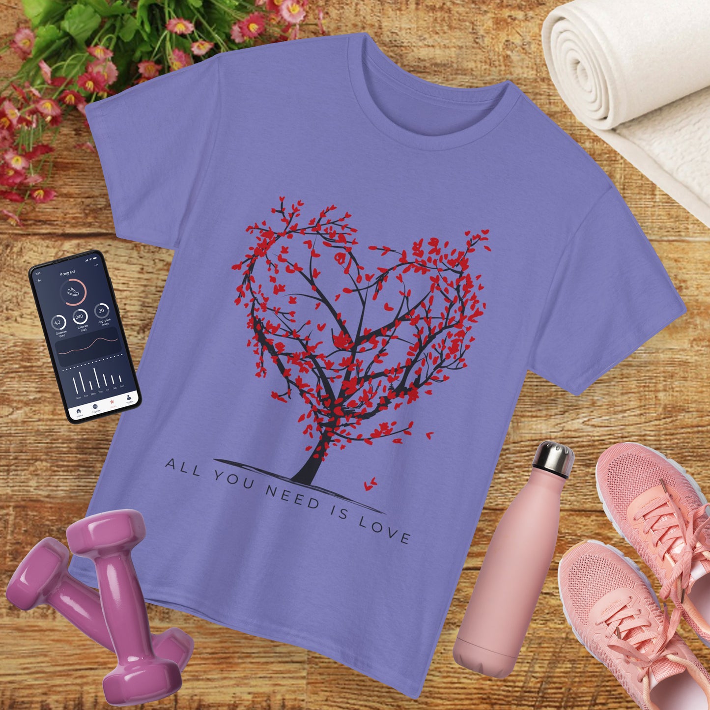 Rooted in Love - “All You Need is Love” - Love Tree Heavy Cotton Tee