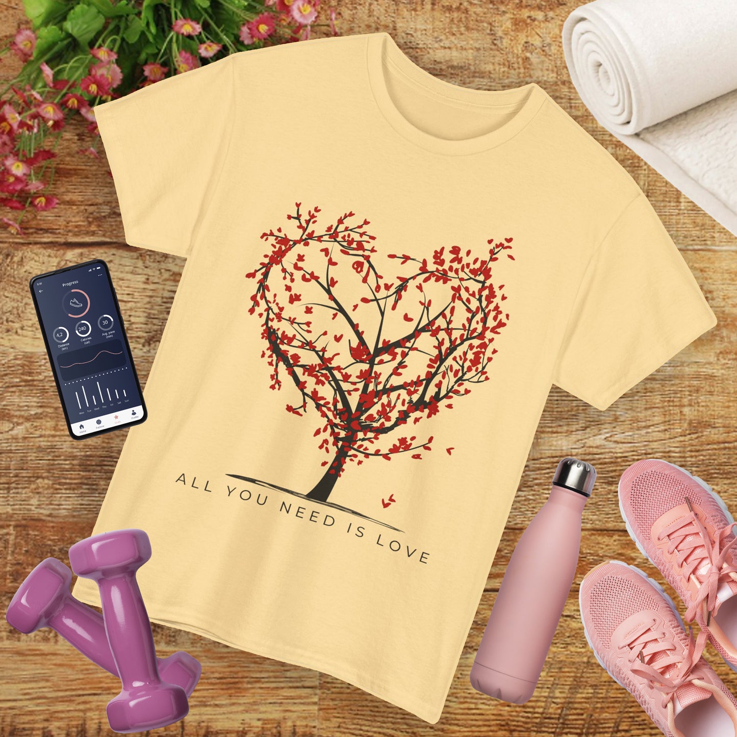 Rooted in Love - “All You Need is Love” - Love Tree Heavy Cotton Tee