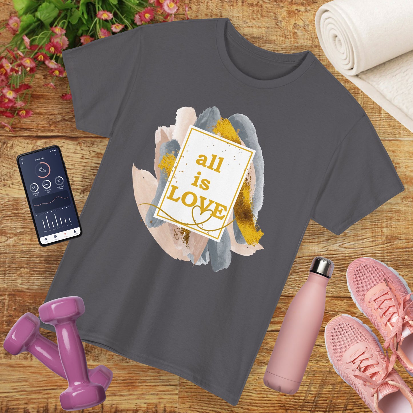 "All Is Love" Heavy Cotton Tee - Brushed in Light, Held in Heart