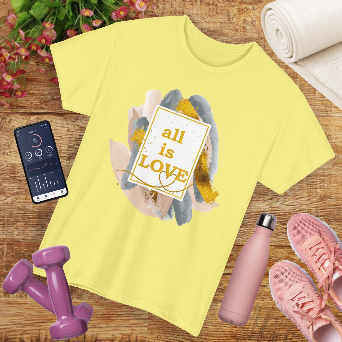 "All Is Love" Heavy Cotton Tee - Brushed in Light, Held in Heart