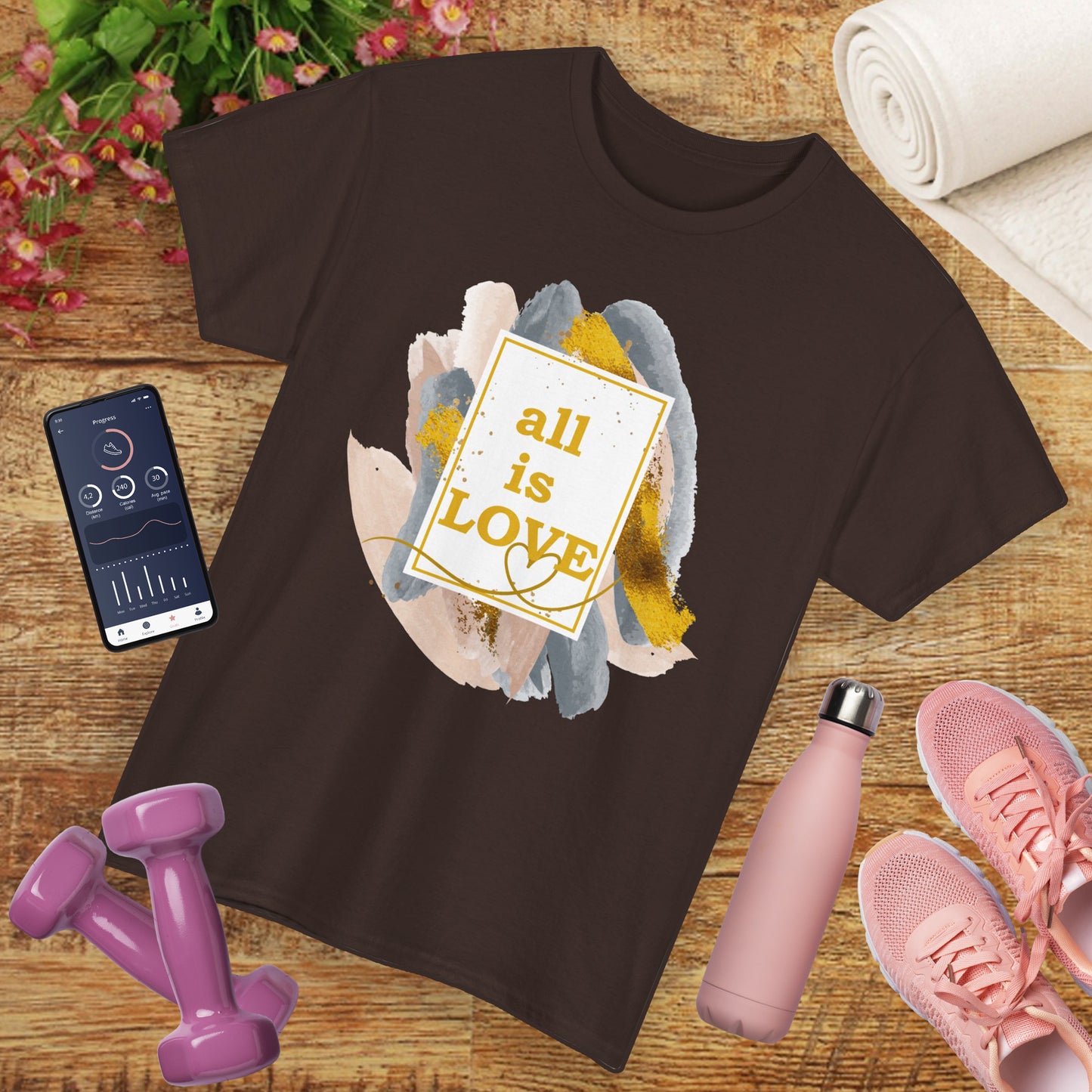 "All Is Love" Heavy Cotton Tee - Brushed in Light, Held in Heart