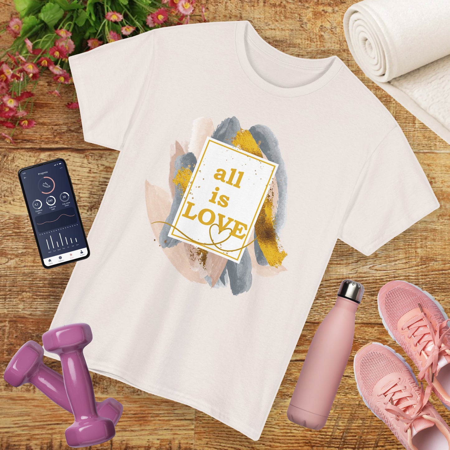 "All Is Love" Heavy Cotton Tee - Brushed in Light, Held in Heart