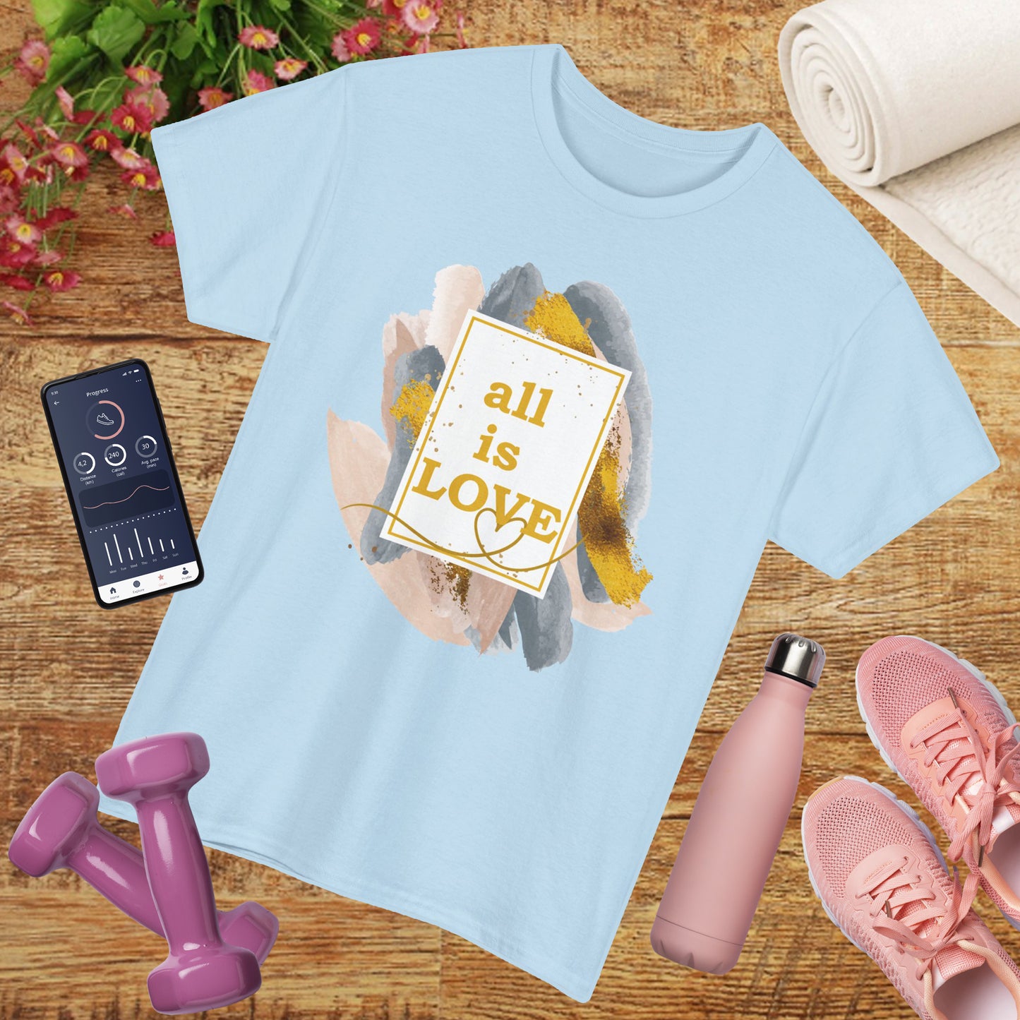 "All Is Love" Heavy Cotton Tee - Brushed in Light, Held in Heart
