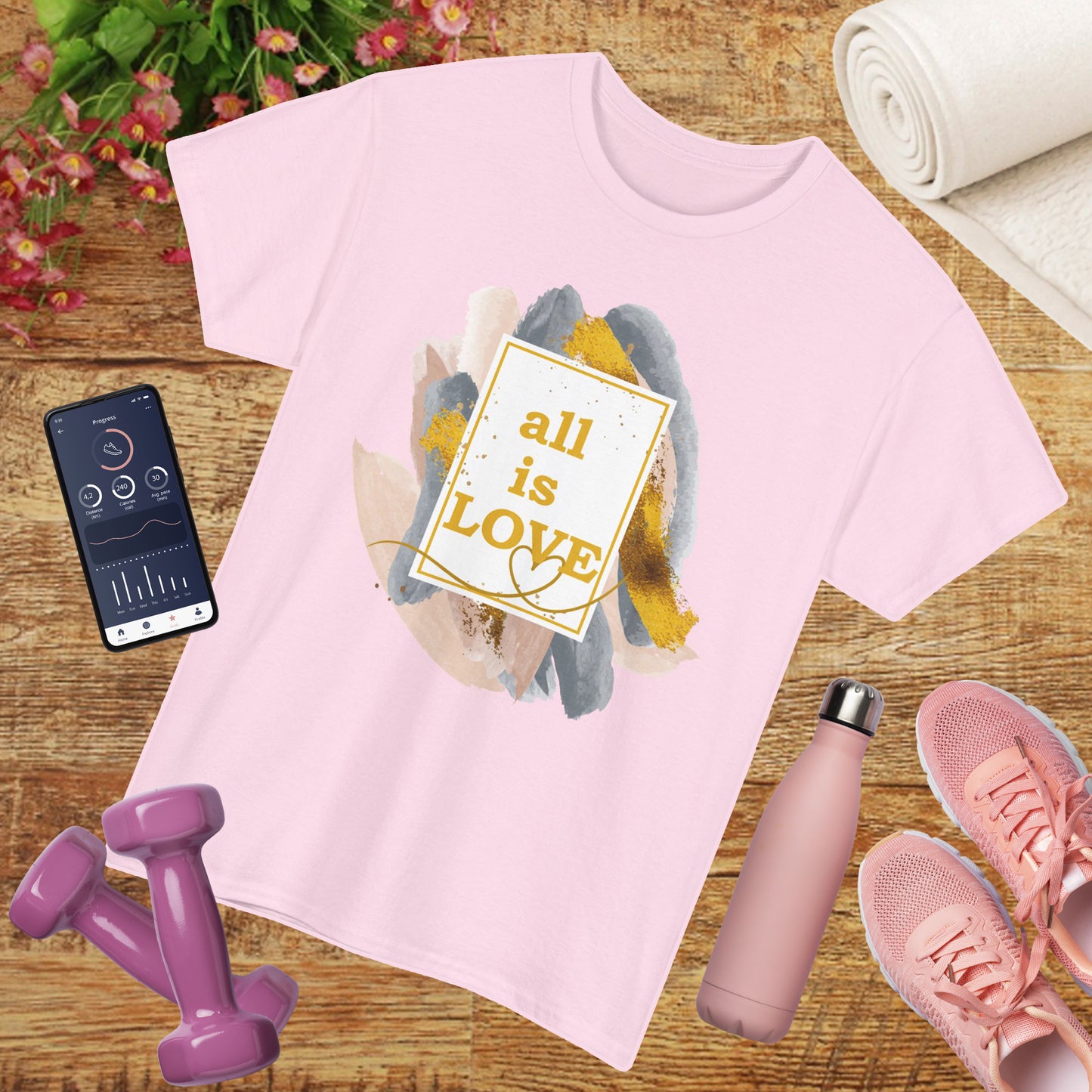 "All Is Love" Heavy Cotton Tee - Brushed in Light, Held in Heart