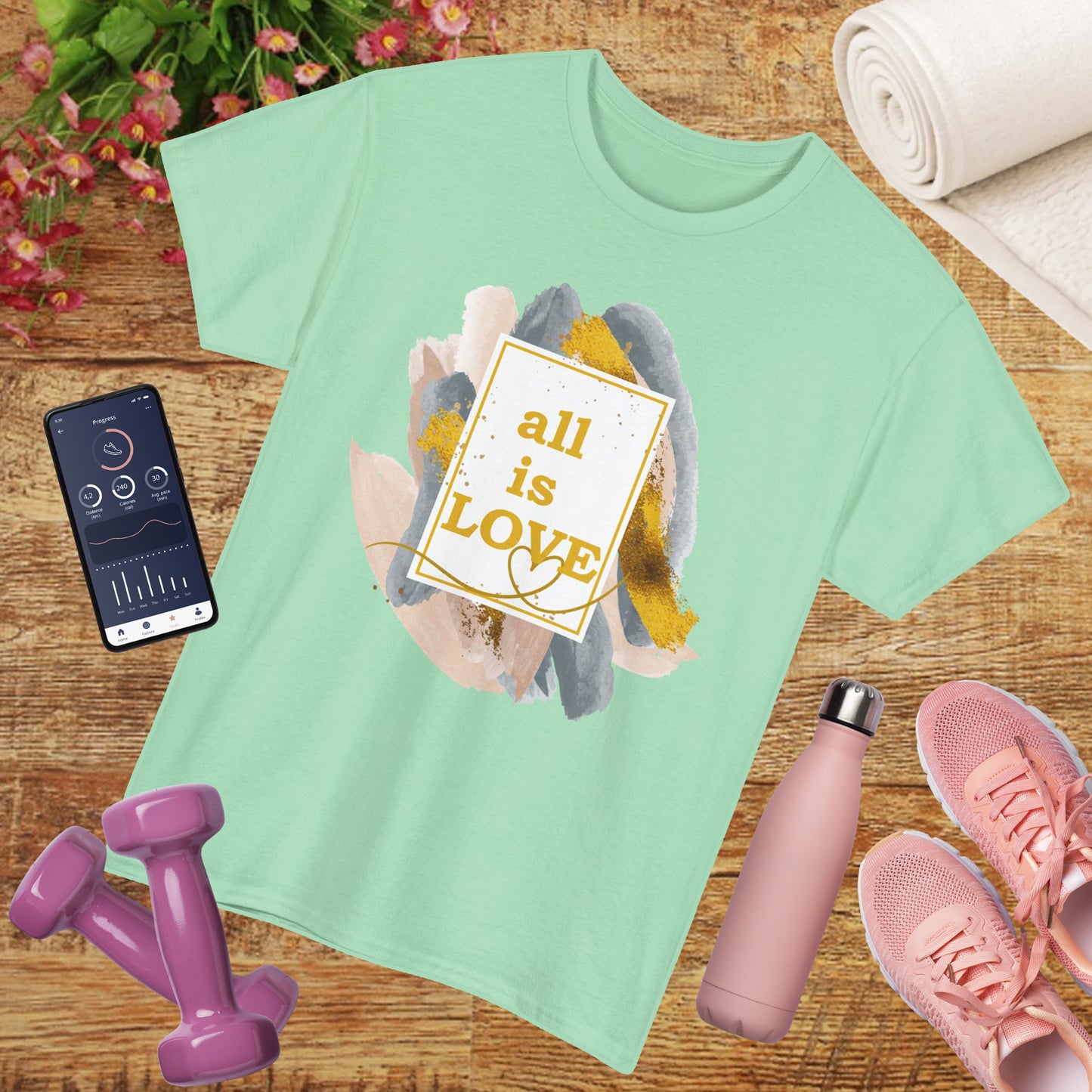 "All Is Love" Heavy Cotton Tee - Brushed in Light, Held in Heart
