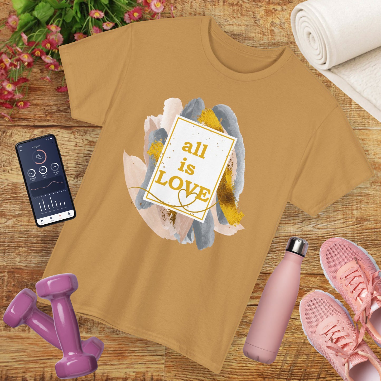 "All Is Love" Heavy Cotton Tee - Brushed in Light, Held in Heart