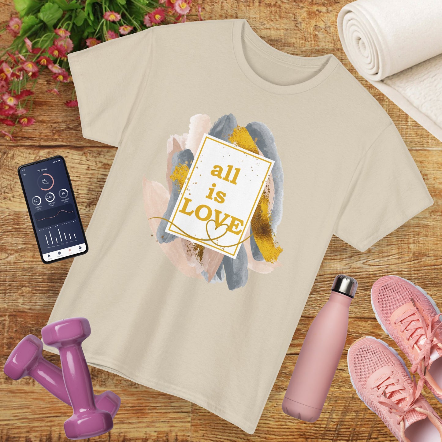 "All Is Love" Heavy Cotton Tee - Brushed in Light, Held in Heart