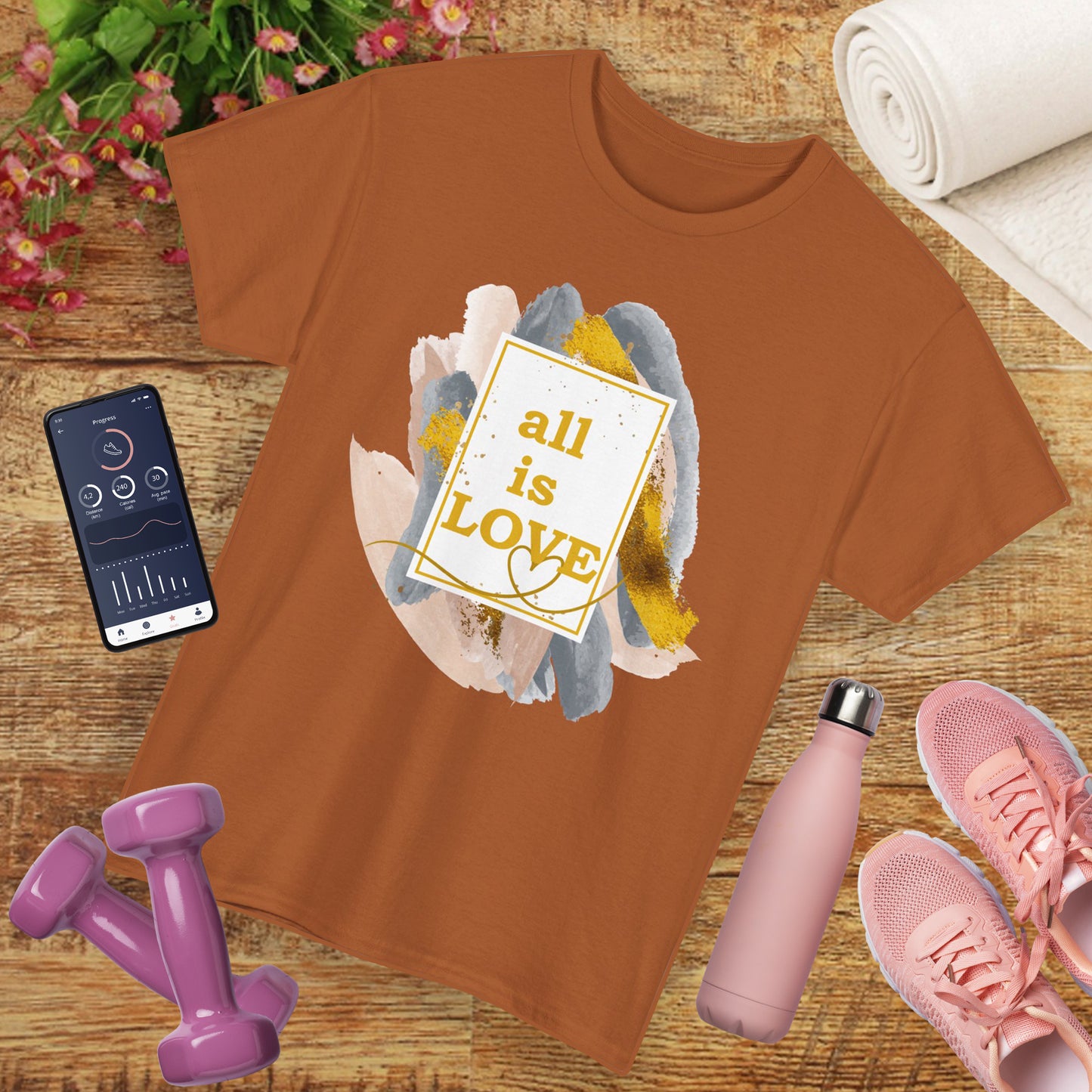 "All Is Love" Heavy Cotton Tee - Brushed in Light, Held in Heart